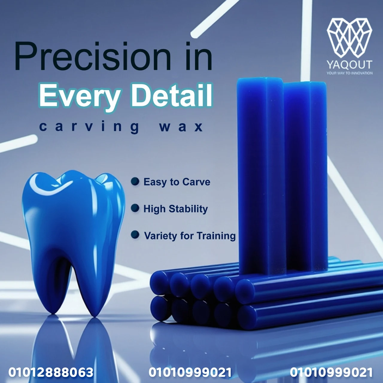 A product-led composition introduces the carving wax range.